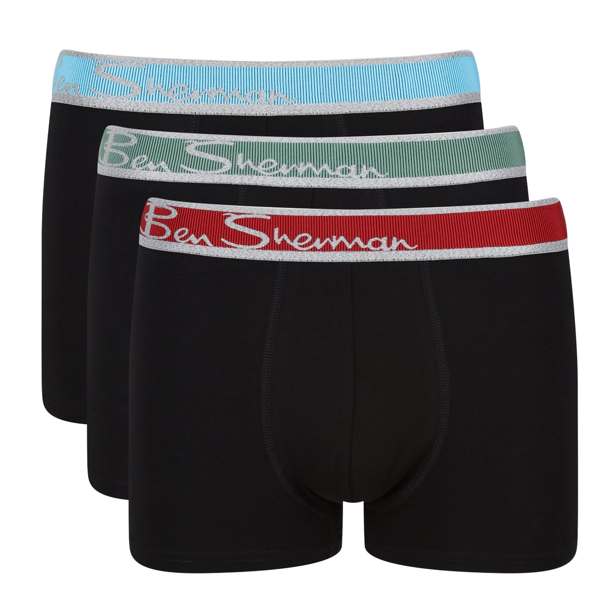 Ben Sherman Mens Albie 3 Pack Black Boxers Trunks and Boxers