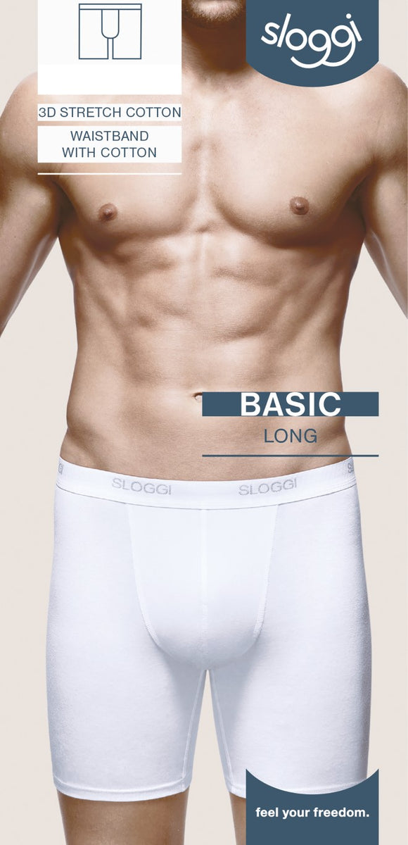 Sloggi For Men Basic Long Leg Boxer Brief White Trunks and