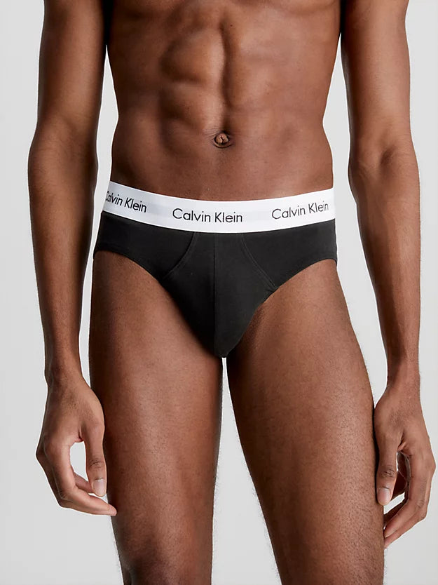 Calvin Klein 3 Pack Cotton Stretch – Hip Briefs ( Black / Grey / White )