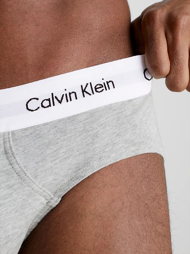 Calvin Klein 3 Pack Cotton Stretch – Hip Briefs ( Black / Grey / White )