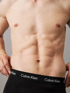 Calvin Klein 3 Pack Cotton Stretch Trunks, B- Black, Shade, Slate Turq Wbs