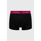 Calvin Klein 3 Pack Low Rise Trunks Cotton Stretch - Black with Coloured Waistband