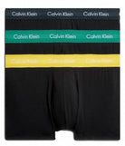 Calvin Klein 3 Pack Low Rise Trunks - Black (Charcoal Heather/Yellow/Green)