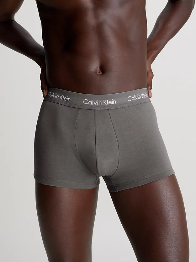 Calvin Klein 3 Pack Low Rise Trunks Cotton Stretch - Cherry Kiss/Eiffle Tower/Moss Gry