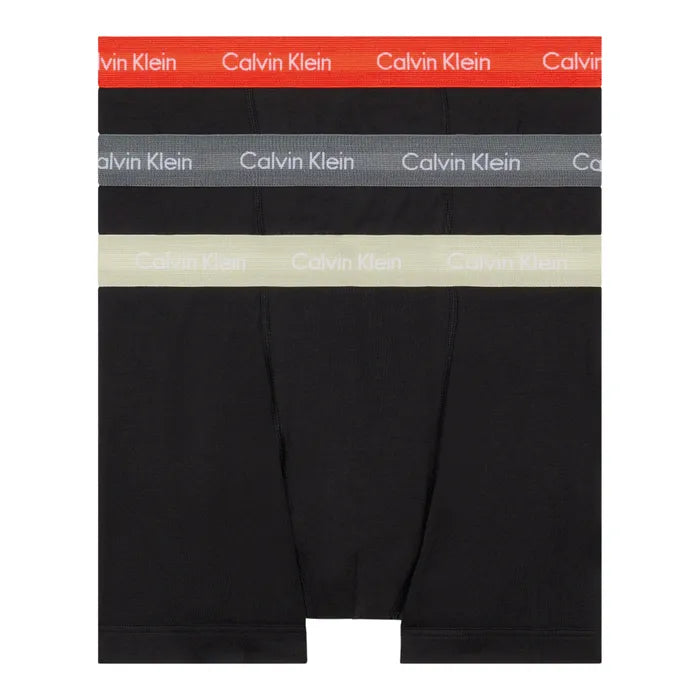 Calvin Klein 3 Pack Cotton Stretch Trunks - (B- Cher Ks/Eiffle Twr/Moss Gr Wbs)