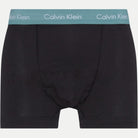 Calvin Klein 3 Pack Cotton Stretch Trunks -Black with Blue/Arona/Sageb Grn WBS