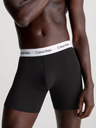 Calvin Klein 3 Pack Boxer Briefs Cotton Stretch Black-Capri Rse/Ocn Dpths Wb/B-Wte Wb