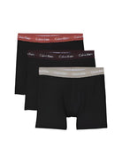 Calvin Klein 3 Pack Boxer Briefs Cotton Stretch - Black/Multi Colour Waistbands