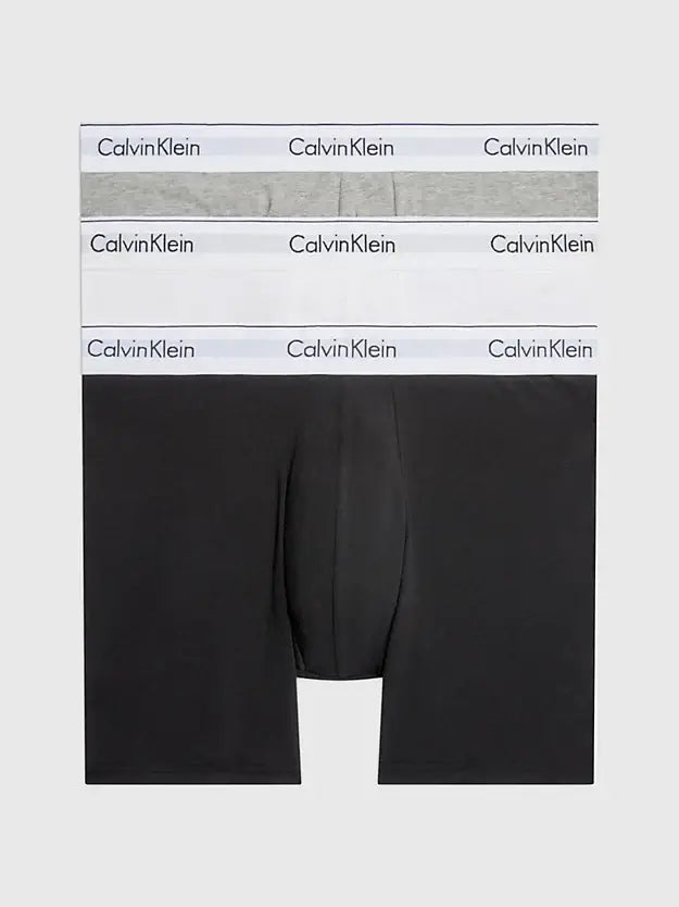 Calvin Klein 3 Pack Boxer Briefs - Modern Cotton ( White/Black/Heather )