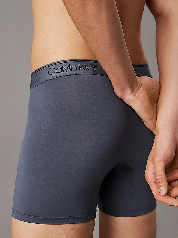 Calvin Klein 3 Pack Micro Stretch Boxer Briefs - Black/ Olive Leaves/ Turbulence