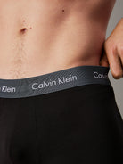 Calvin Klein 5 Pack Cotton Stretch - Low Rise Trunks, Black with Coloured Waistbands