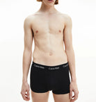 Calvin Klein 5 Pack Cotton Stretch - Low Rise Trunks ( Black / Black Waistband )