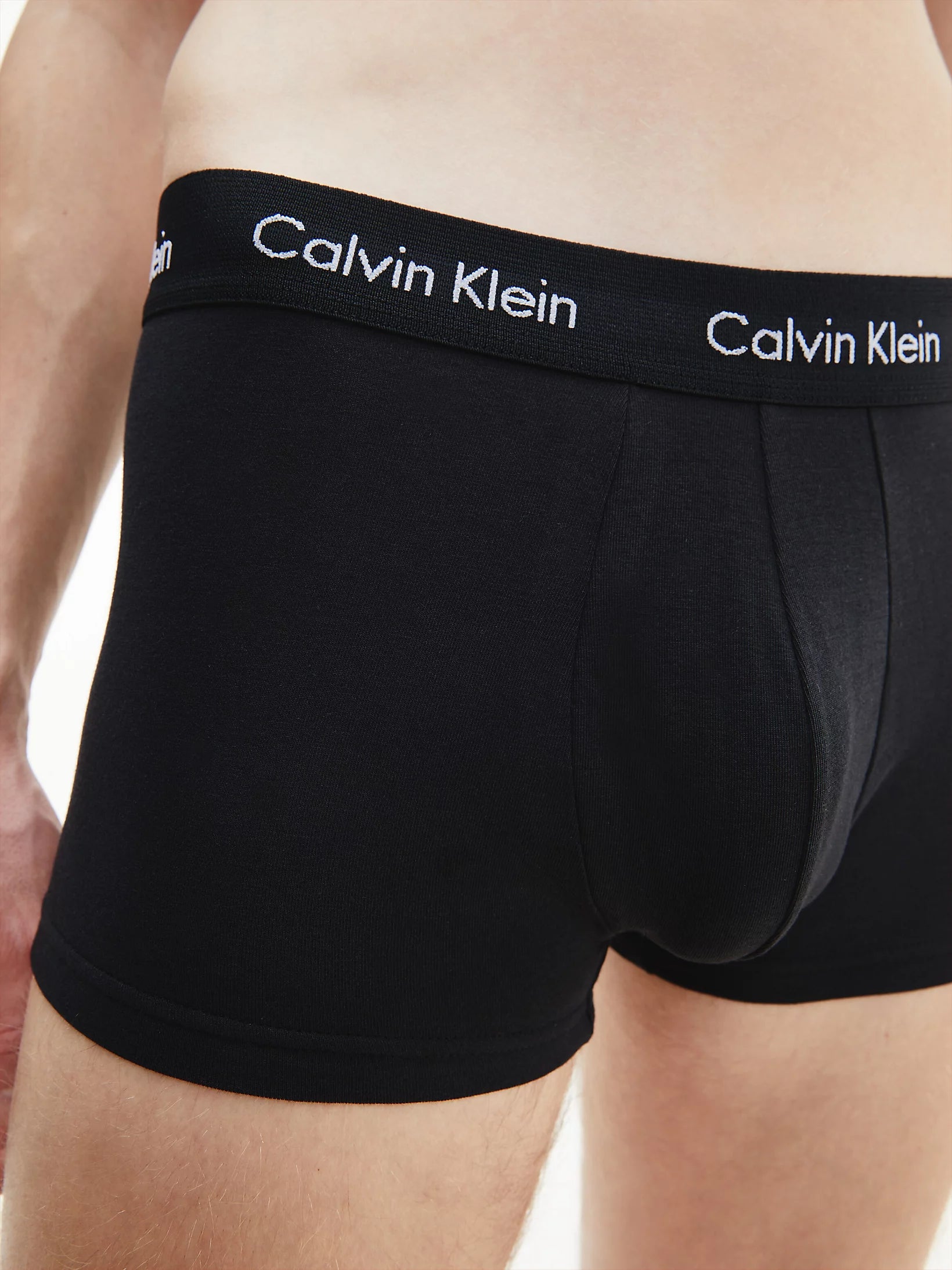 Calvin Klein 5 Pack Cotton Stretch - Low Rise Trunks ( Black / Black Waistband )