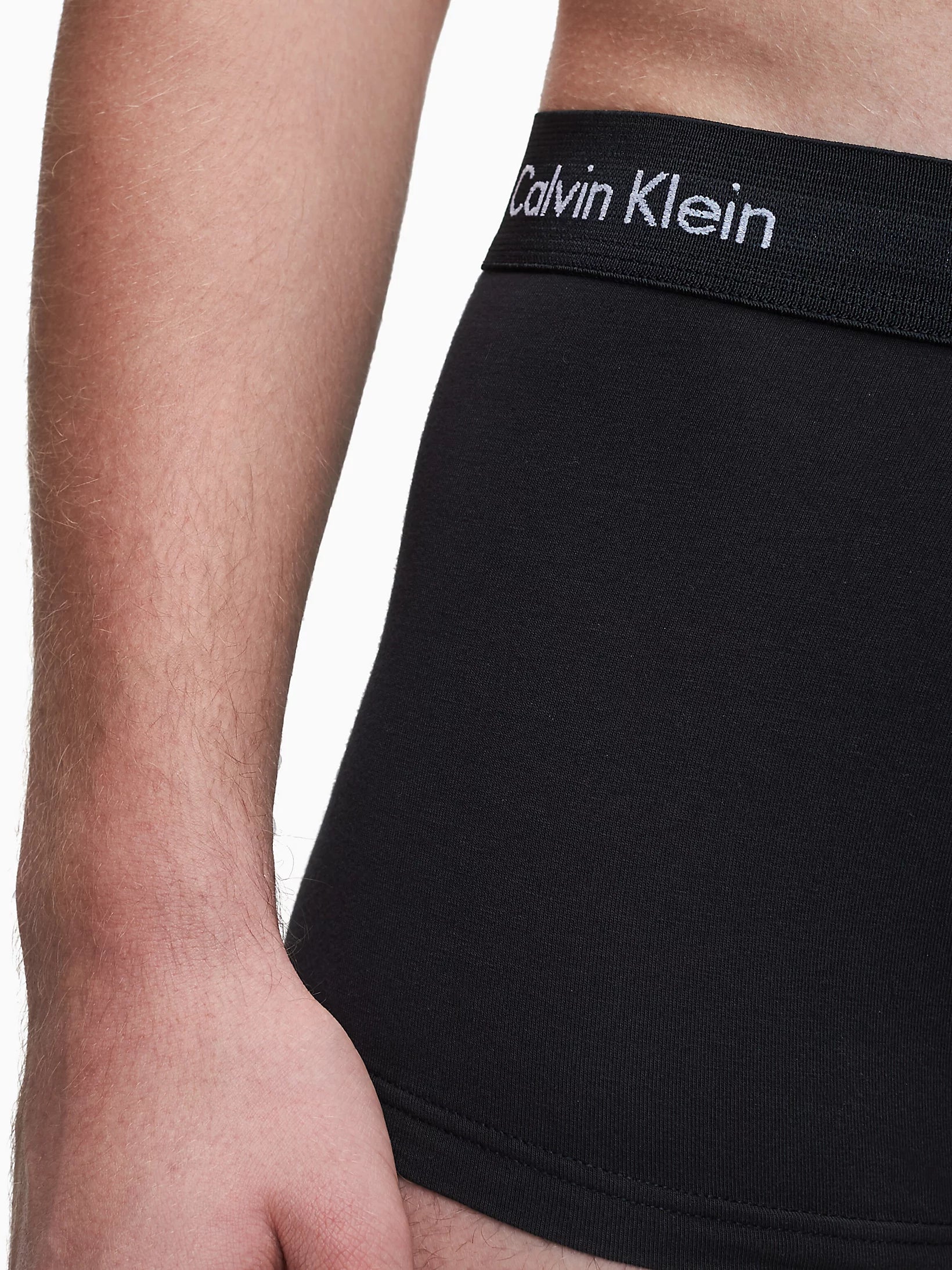 Calvin Klein 5 Pack Cotton Stretch - Low Rise Trunks ( Black / Black Waistband )