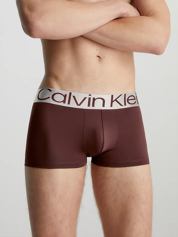 Calvin Klein 3 Pack Steel Micro Boxer Trunks - Rum Raisin / Dusky Green / Arctic