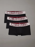 Calvin Klein 3 Pack Steel Micro Boxer Low Rise Trunks - Black / Red Logo