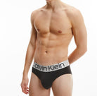 Calvin Klein 3 Pack Steel Cotton Hip Briefs, Black/White/Grey