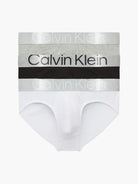 Calvin Klein 3 Pack Steel Cotton Hip Briefs, Black/White/Grey