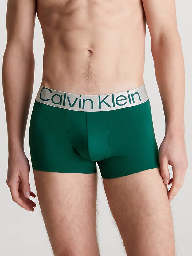 Calvin Klein 3 Pack Trunks Steel Cotton - June Bug / Cool Water / Evening Blue