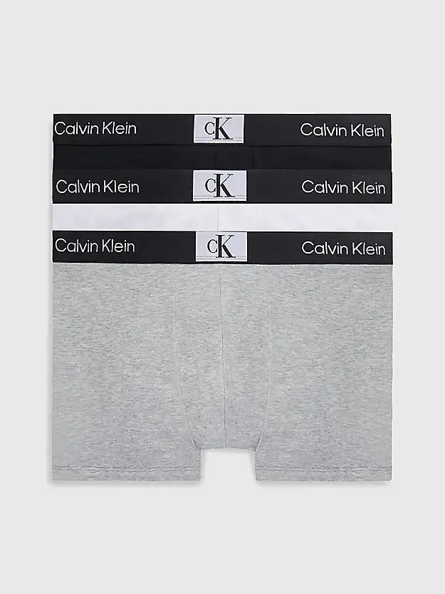 Calvin Klein 3 Pack CK96 Trunks - Black / White / Grey Heather