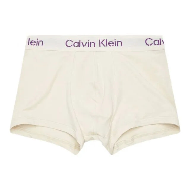 Calvin Klein 3 Pack Low Rise Trunks Cotton Stretch - Bone White/Navy/Coffee