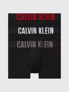 Calvin Klein Underwear 3 Pack Intense Microfibre Power Trunks - Black/Coloured Logo