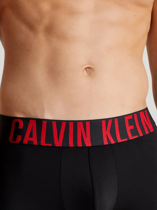 Calvin Klein Underwear 3 Pack Intense Microfibre Power Trunks - Black/Coloured Logo