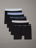 Calvin Klein 5 Pack Boxer Briefs Cotton Stretch - Black/Multi Colour Waistbands