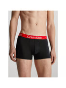 Calvin Klein 3 Pack Modern Structure Boxer Trunks - Black with Coloured Waistbands