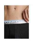 Calvin Klein 3 Pack Modern Structure Boxer Trunks - Black with Coloured Waistbands