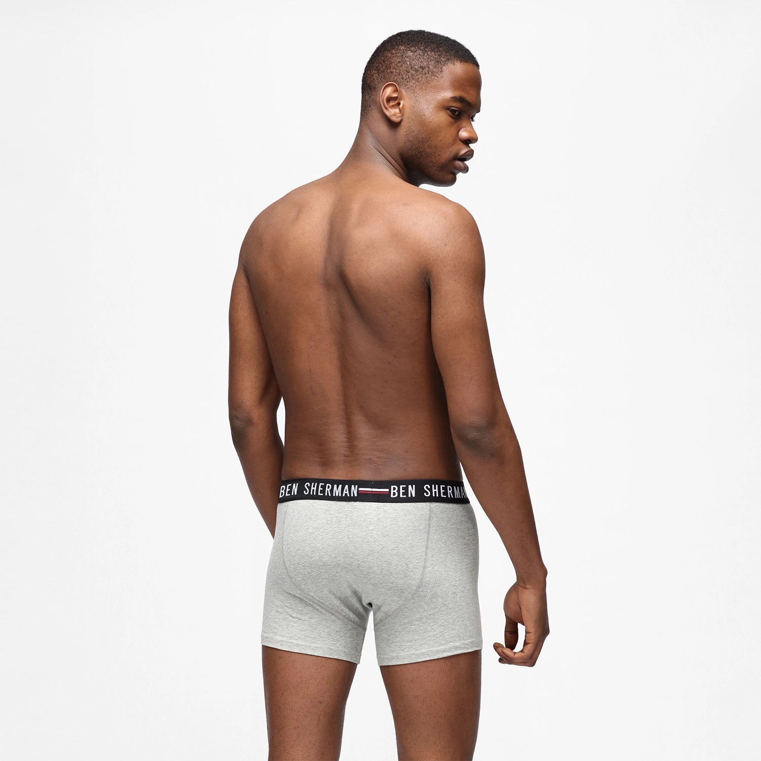 Ben Sherman Mens Jameson 3 Pack Boxer Shorts in Black-White