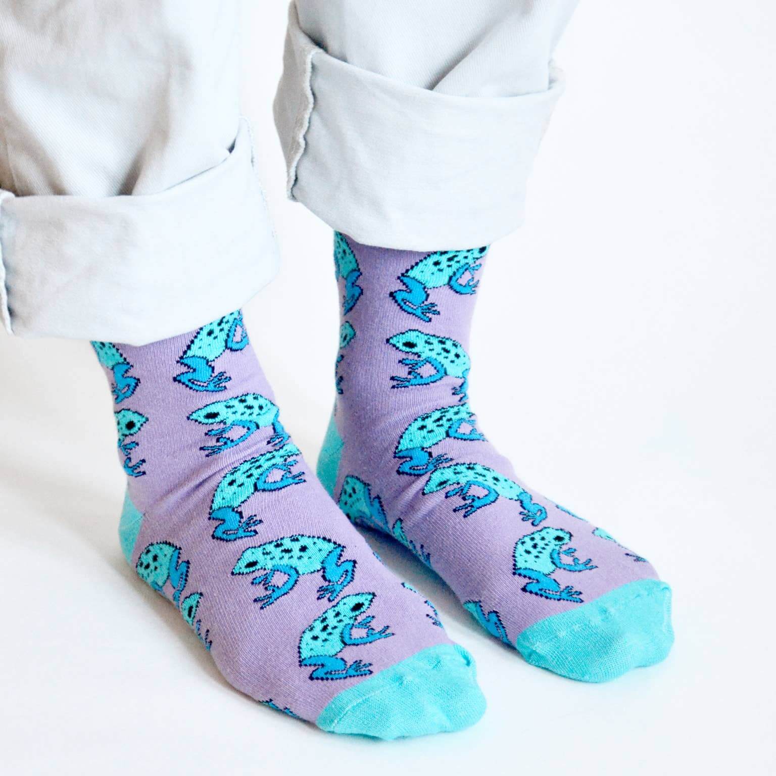 Bare Kind Socks - Save The Frog Bamboo Socks, Aqua