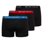 Tom Tailor Men's 3 Pack Cotton Stretch Trunks - Black-Multicolour