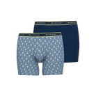 Tom Tailor Men's 2 Pack Cotton Stretch Long Boxer Briefs - Blue AllOver