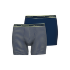 Tom Tailor Men's 2 Pack Cotton Stretch Long Boxer Briefs - Blue Print