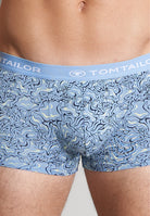 Tom Tailor Men's 3 Pack Cotton Stretch Trunks - Blue-Light-Over