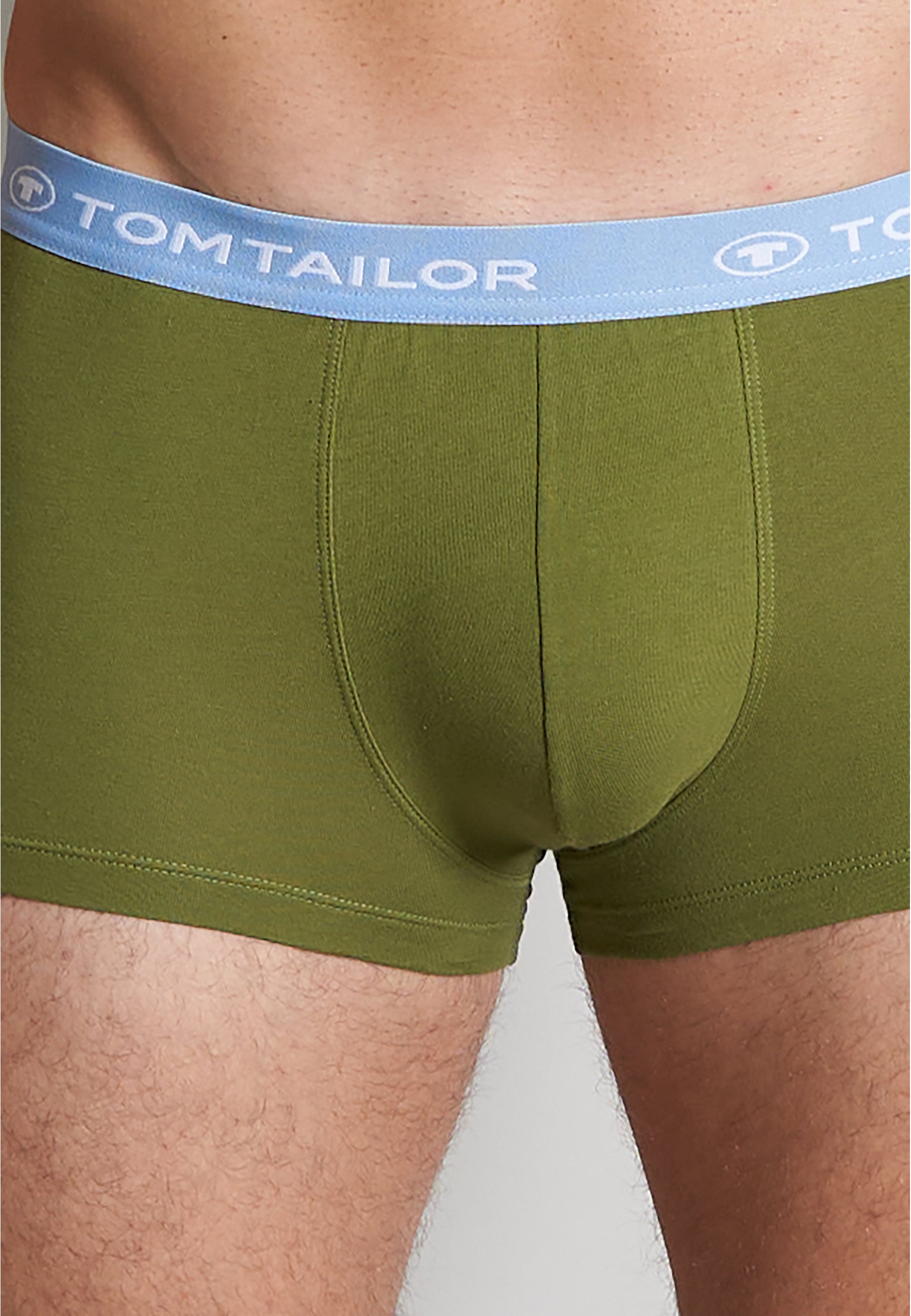 Tom Tailor Men's 3 Pack Cotton Stretch Trunks - Blue-Light-Over