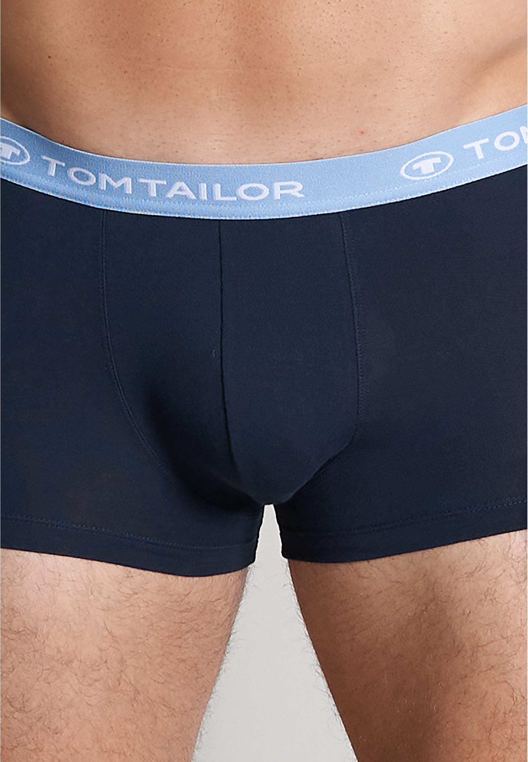 Tom Tailor Men's 3 Pack Cotton Stretch Trunks - Blue-Light-Over