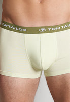 Tom Tailor Men's 3 Pack Cotton Stretch Trunks - Green-Light-Solid