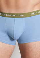 Tom Tailor Men's 3 Pack Cotton Stretch Trunks - Green-Light-Solid