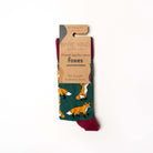 Bare Kind Socks - Save The Foxes Bamboo Socks, Green