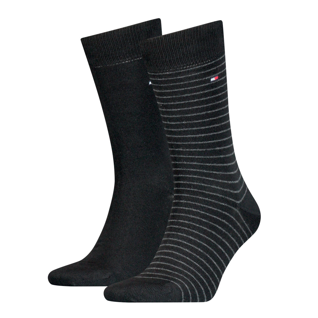 Tommy Hilfiger Men's 2 Pack Small Stripes Crew Socks