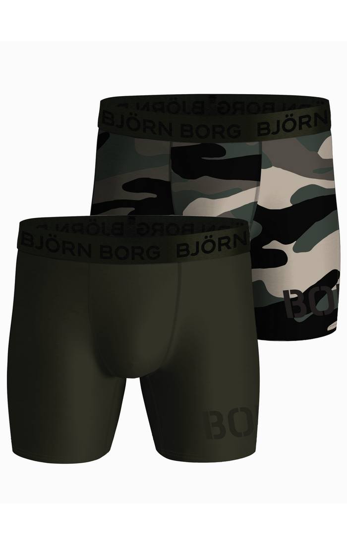 Björn Borg Performance Boxer 2 Pack - Olive/Camo