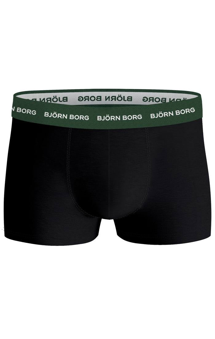 Björn Borg Cotton Stretch Trunks, Pack of 3 - Black/Multi