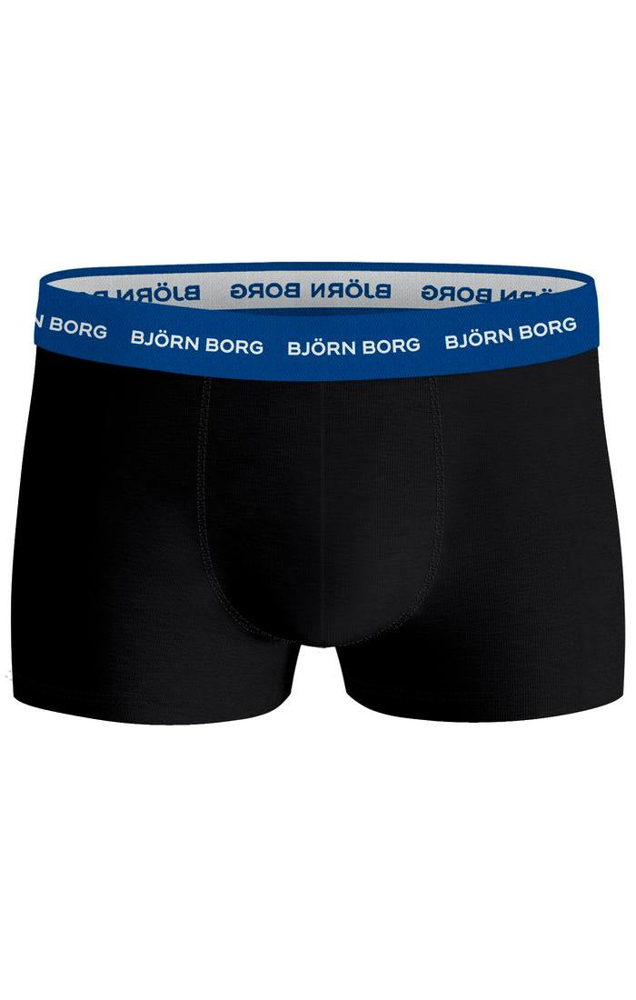 Björn Borg Cotton Stretch Trunks, Pack of 3 - Black/Multi