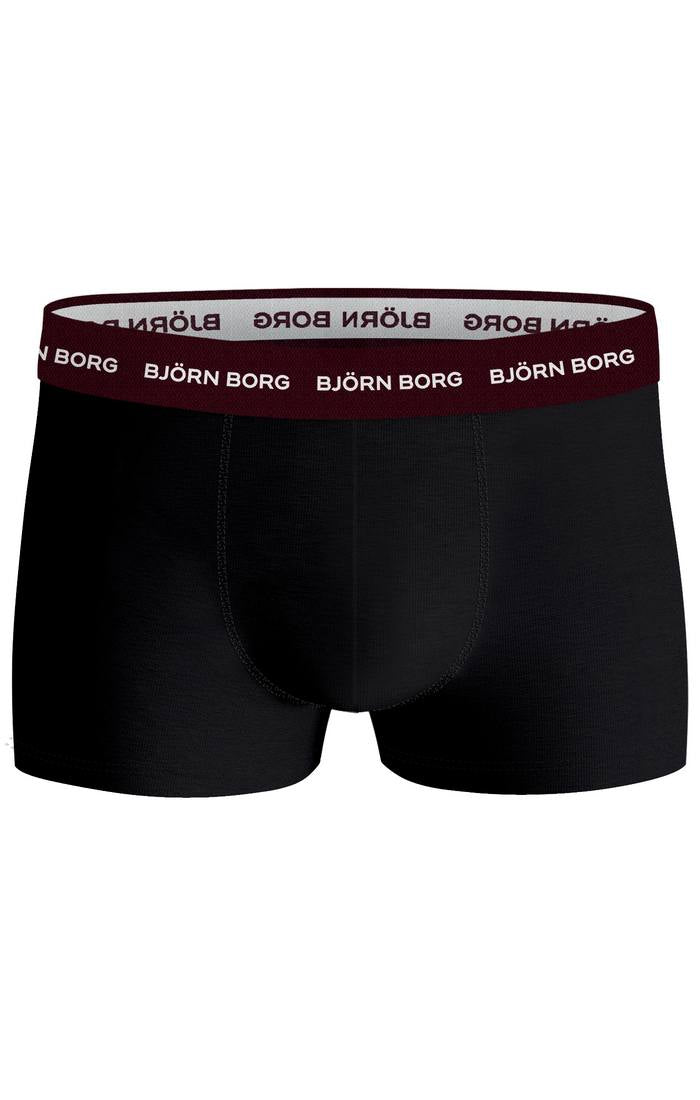 Björn Borg Cotton Stretch Trunks, Pack of 3 - Black/Multi