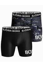 Björn Borg Performance Boxer 2 Pack - Black /Blue Print