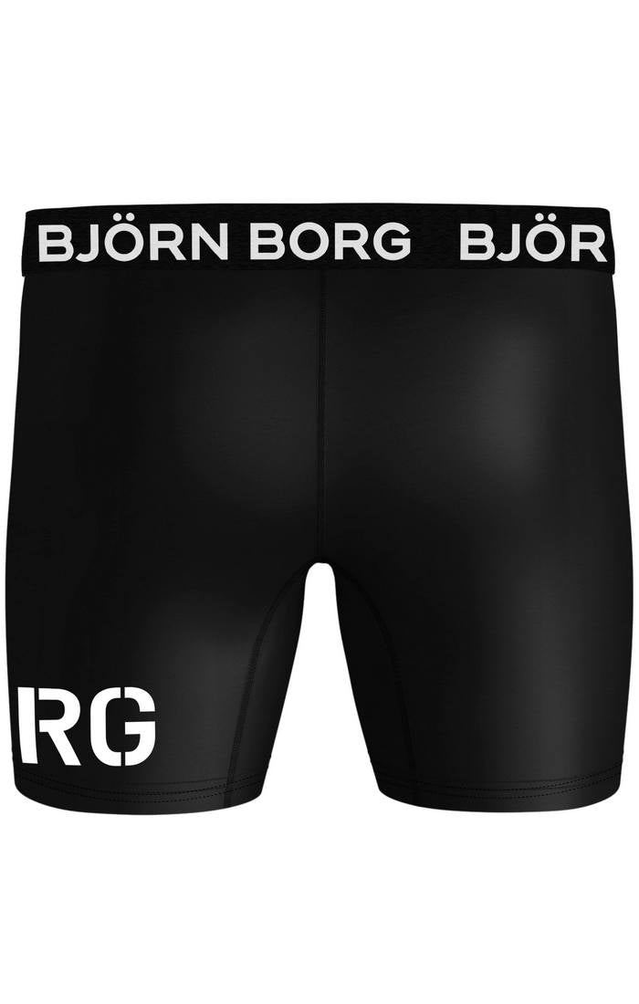 Björn Borg Performance Boxer 2 Pack - Black /Blue Print