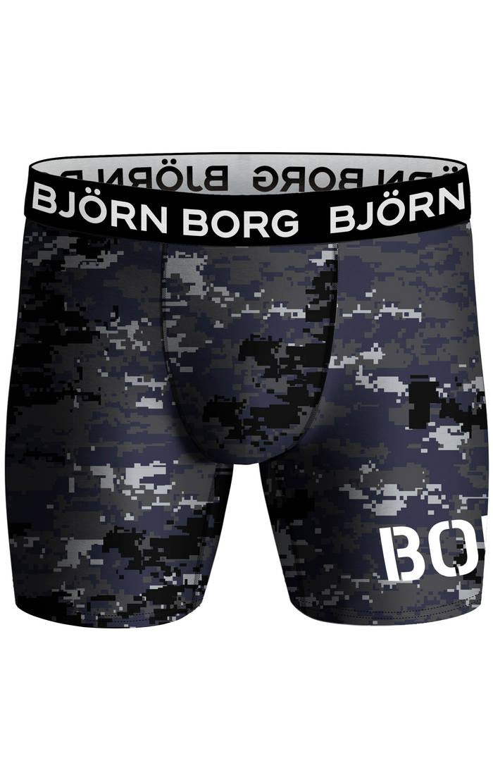 Björn Borg Performance Boxer 2 Pack - Black /Blue Print