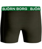 Björn Borg 3 Pack Cotton Stretch Boxers - Green Stripes / Black